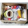 Image 1 : BOX OF MISC, INCLUDES CAUTION TAPE, NEW HARDWARE
