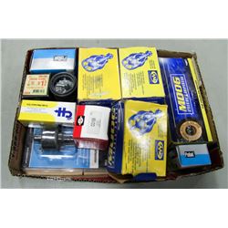 BOX OF ASSORTED NEW AUTO PARTS, INCLUDES BALL