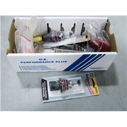 BOX OF VARIOUS AUTO HEADLIGHTS & MORE
