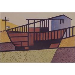 B. Meyerherm (20th Century) DRY DOCK HOUSE, waterc