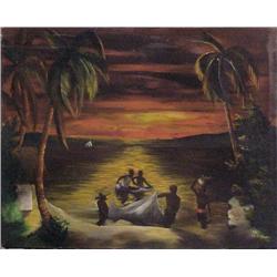 Louverture Poisson (1914-1985) Haitian FISHERS AT 