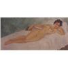 Image 1 : Sylvian (20th Century) American ODALISQUE, oil pai
