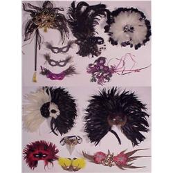 Decorative items: Feather Masks (thirteen)