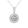 Image 1 : 14KT White Gold Yellow Sapphire and Diamond Pendant with Chain