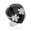 Image 1 : 14KT White Gold 22.27ct Onyx and Diamond Ring