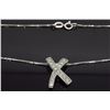 Image 2 : 14KT White Gold 0.22ctw Diamond Pendant with Chain
