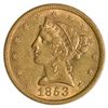 Image 1 : 1853 $5 Half Eagle Liberty Head Gold Coin