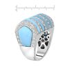 Image 2 : 14KT White Gold 10.06ctw Turquoise and Diamond Ring