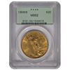 Image 1 : 1909/8 $20 St Gaudens Double Eagle Gold Coin PCGS MS62