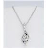 Image 1 : 14KT White Gold 0.25ct Diamond Pendant with Chain