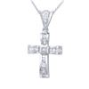 Image 1 : 18KT White Gold 0.62ctw Diamond Pendant with Chain