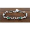 Image 1 : 14KT White Gold 2.50ctw Emerald and Diamond Bracelet
