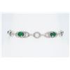 Image 2 : 14KT White Gold 2.50ctw Emerald and Diamond Bracelet