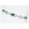 Image 3 : 14KT White Gold 2.50ctw Emerald and Diamond Bracelet