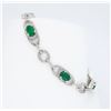 Image 5 : 14KT White Gold 2.50ctw Emerald and Diamond Bracelet