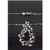 Image 2 : 14KT White Gold 0.35ctw Diamond Pendant with Chain
