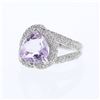 Image 1 : 14KT White Gold 4.53ct Amethyst and Diamond Ring