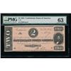 Image 1 : 1864 $2 Confederate States of America Note PMG 63
