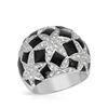 Image 1 : 18KT White Gold 17.50ctw Onyx and Diamond Ring