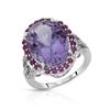 Image 1 : 14KT White Gold 9.15ct Amethyst, Ruby and Diamond Ring