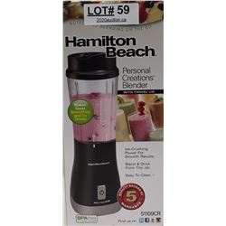 HAMILTON BEACH PERSONAL CREATIONS BLENDER