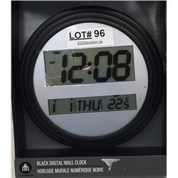 HOMETRENDS BLACK DIGITAL WALL CLOCK
