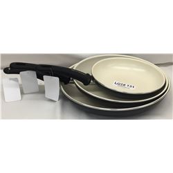 SET OF 3 GREENLIFE FRYPANS