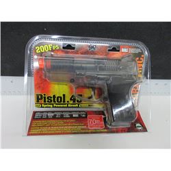 New .45 Cal AIR SOFT Pistol / 200fps spring powered / large 70bb Magazine