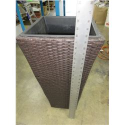 Wicker Outdoor Patio Planter/stand 28" tall x 14" across top