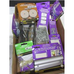 Flat full of New Hardware for around the house / picture hangers / Nails /