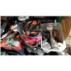 Image 2 : SHELF LOT OF TOOL BOX, TOTE AND TOOL BAGS OF VARIOUS TOOLS