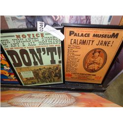 2 VINTAGE PRINTS, PALACE MUSEUM, AND VIGILANTE NOTICE
