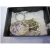 Image 2 : CASE WITH AMETHYST STONE PENDANT AND CASE OF HEART PENDANT AND EARRINGS