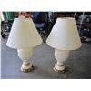 Image 1 : PAIR OF WHITE CERAMIC TABLE LAMPS