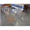 Image 2 : WICKER AND METAL GLASSTOP BISTRO SET