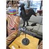 Image 1 : CAST IRON BASS METAL TOP ROOSTER WEATHER VANE