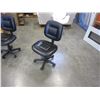 Image 2 : TWO BLACK LEATHER ROLLING OFFICE CHAIRS