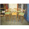 Image 1 : 6 IKEA BAR STOOLS W/ GREEN CUSHIONS