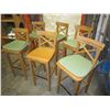 Image 2 : 6 IKEA BAR STOOLS W/ GREEN CUSHIONS