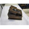 Image 2 : ANTIQUE WOOD AND BRASS JEWELERY BOX W/ FOLD OUT MIRROR