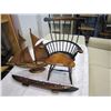 Image 2 : WOOD SAIL SHIP, WOOD INLAID CANOE AND WOOD CHAIR FIGURES