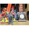 Image 2 : STONE CLOCK AND STONE BULL AND 2 CHICKEN CANDLE HOLDERS