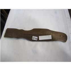 SIGNED AND CARVED WOOD PLAQUE