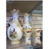 Image 1 : 2 ANTIQUE VASES WITH PHEASANTS AND 2 SMALL MADE IN SLOVAKIA VASES