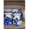 Image 1 : THREE FLOW BLUE ENGLISH PITCHERS