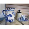 Image 2 : FLOW BLUE ENGLISH PITCHERS ETC