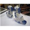 Image 2 : PAIR OF FLOW BLUE FOO DOGS