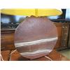 Image 2 : BROWN ROUND CERAMIC LAMP WITH LARGE OVAL SHADE
