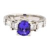 Image 2 : 2.31 ctw Tanzanite And Diamond Ring - 14KT White Gold