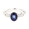 Image 2 : 1.59 ctw Sapphire and Diamond Ring - 18KT White Gold